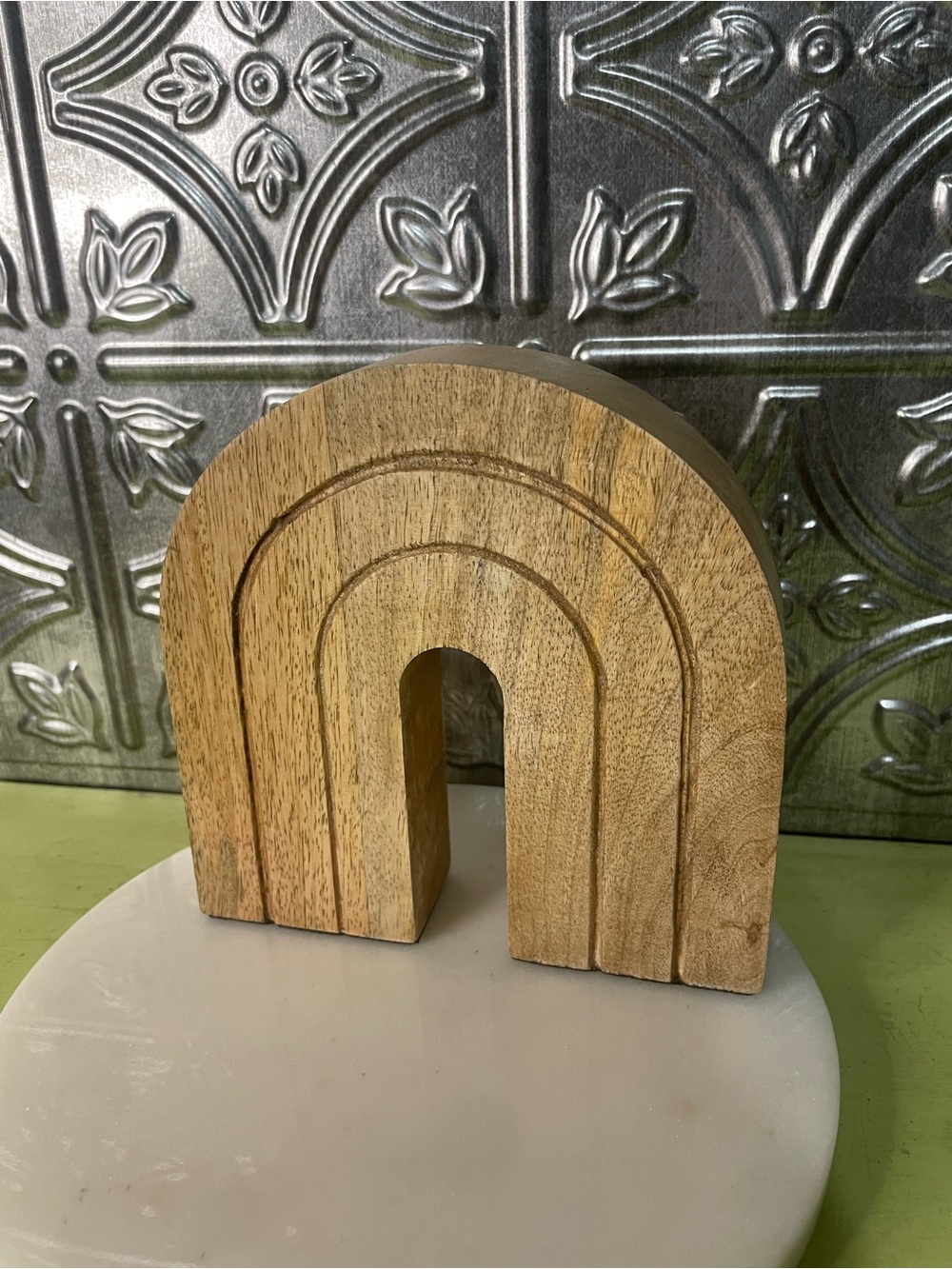 Wooden Rainbow Arch Decorative Sculpture - Boho decor